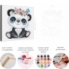  Панда с синими глазами в веночке / Животные Раскраска картина по номерам для детей на холсте AAAA-V0020