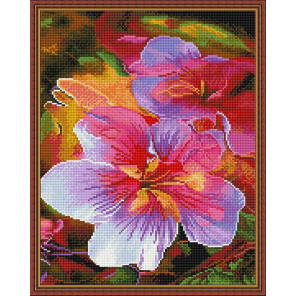  Яркие цветы Алмазная вышивка мозаика с нанесенной рамкой Molly KM1048