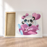 Пример в интерьере Панда девочка в самолете / Животные Раскраска картина по номерам для детей на холсте с неоновой краской AAAA