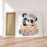 Пример в интерьере Панда с бантиком машет лапой / Животные Раскраска картина по номерам для детей на холсте AAAA-V0077