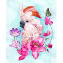 Розовый попугай Алмазная вышивка мозаика Гранни