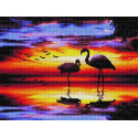 Фламинго на закате Алмазная вышивка мозаика АртФея