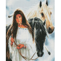 Индейская девушка и лошади Алмазная вышивка мозаика АртФея