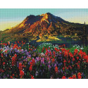 Цветущее поле у гор Алмазная вышивка мозаика АртФея