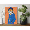 Пример в интерьере Модный тигр в шапке / Животные / Символ года Раскраска картина по номерам на холсте AAAA-V0007