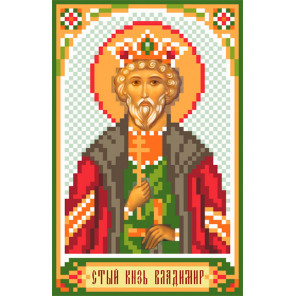  Святой Князь Владимир Ткань с рисунком для вышивки бисером Матренин Посад 3041