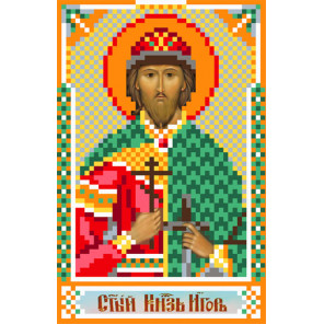  Святой Игорь Ткань с рисунком для вышивки бисером Матренин Посад 3054
