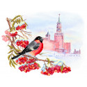 Московская зима Ткань с рисунком для вышивки бисером Матренин Посад
