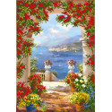 Цветы средиземноморья Ткань с рисунком для вышивки бисером Матренин Посад