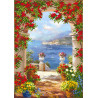  Цветы средиземноморья Ткань с рисунком для вышивки бисером Матренин Посад 4156