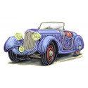 Ретро Авто Ткань с рисунком для вышивки бисером Матренин Посад