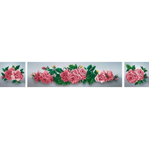  Россыпь розовых роз Ткань с рисунком для вышивки бисером МП Студия Г-104