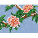 Цветы под снегом Канва с рисунком для вышивки Конек