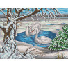  Лебеди на пруду Канва с рисунком для вышивки Конек 7817
