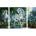 Единорог в сказочном лесу Триптих Раскраска по номерам Schipper (Германия)