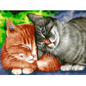Кошачьи ласки Раскраска картина по номерам на холсте Белоснежка