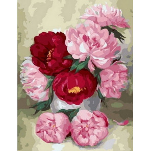  Розово-красные пионы Раскраска картина по номерам на холсте Paintboy GX36873