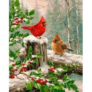  Новогодние птички Раскраска картина по номерам на холсте Paintboy GX36900