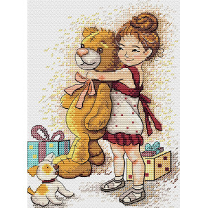  Девочка с мишкой Набор для вышивания МП Студия М-632