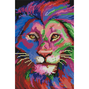  Разноцветный лев Алмазная вышивка мозаика АртФея UD182