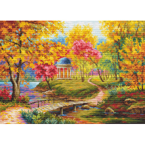  Беседка в осеннем лесу Набор для вышивания Многоцветница МКН 69-14