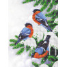  Снегири Ткань с рисунком для вышивания Каролинка ТКБЖ 4044