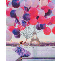Девочка с шариками в Париже Алмазная вышивка мозаика без подрамника