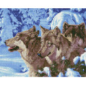 Волки в зимнем лесу Алмазная вышивка мозаика без подрамника