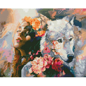  Волк и девушка Алмазная вышивка мозаика без подрамника GJW4536