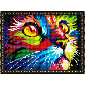  Цветной кот Алмазная вышивка мозаика на подрамнике EQ10199