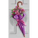 Весенний зонтик Канва с рисунком для вышивки бисером Конек