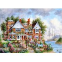 Дом с цветами Раскраска (картина) по номерам на холсте Menglei
