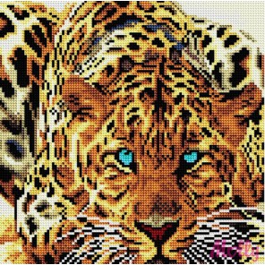 Леопард Алмазная вышивка (мозаика) стразами Molly