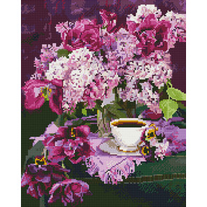  Чашка кофе и цветы Алмазная вышивка мозаика без подрамника GJW4837