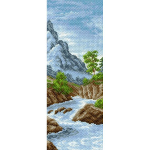  Горная река Ткань с рисунком для вышивания Матренин Посад 0863