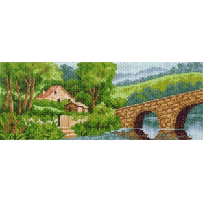  Домик у моста Ткань с рисунком для вышивания Матренин Посад 0867