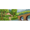 Домик у моста Ткань с рисунком для вышивания Матренин Посад