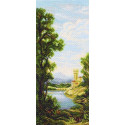 Пейзаж с замком Ткань с рисунком для вышивания Матренин Посад