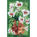 Орхидеи Ткань с рисунком для вышивания Матренин Посад