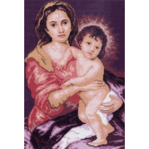  Мадонна с младенцем Ткань с рисунком для вышивания Матренин Посад 0390