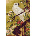 Белый попугай Ткань с рисунком для вышивания Матренин Посад