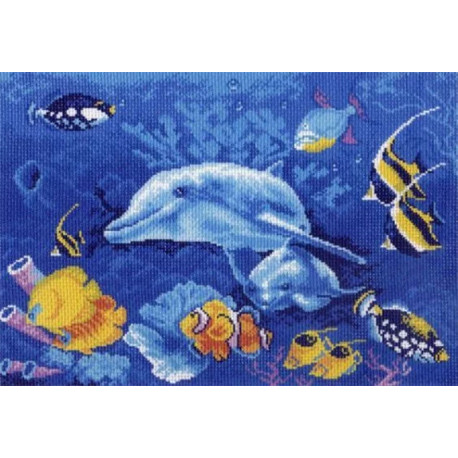  Подводный мир Ткань с рисунком для вышивания Матренин Посад 0688