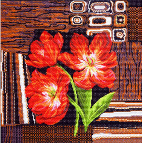  Тюльпаны на ковре Ткань с рисунком для вышивания Матренин Посад 1267