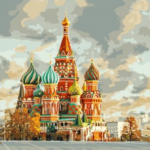 Храм Василия Блаженного Раскраска по номерам акриловыми красками на холсте Color Kit