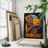 Костюм кота Хэллоуин Happy Halloween Праздник Раскраска картина по номерам на холсте