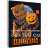 Костюм кота Хэллоуин Happy Halloween Праздник 80х100 Раскраска картина по номерам на холсте