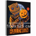 Костюм кота Хэллоуин Happy Halloween Праздник 100х125 Раскраска картина по номерам на холсте с неоновыми красками