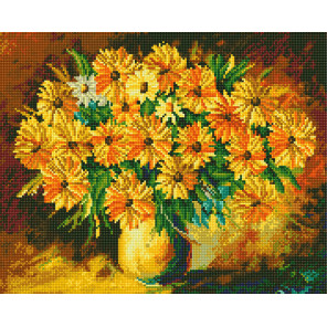  Желтые цветы в вазе Алмазная вышивка мозаика без подрамника GJW3695