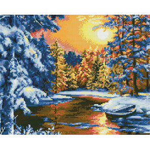  Закат в лесу Алмазная вышивка мозаика без подрамника GJW3969