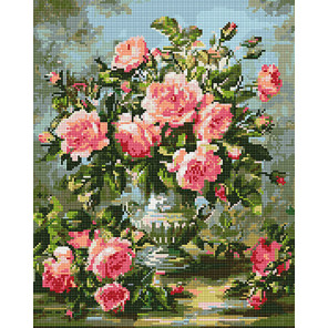  Розы в греческой вазе Алмазная вышивка мозаика без подрамника GJW5136